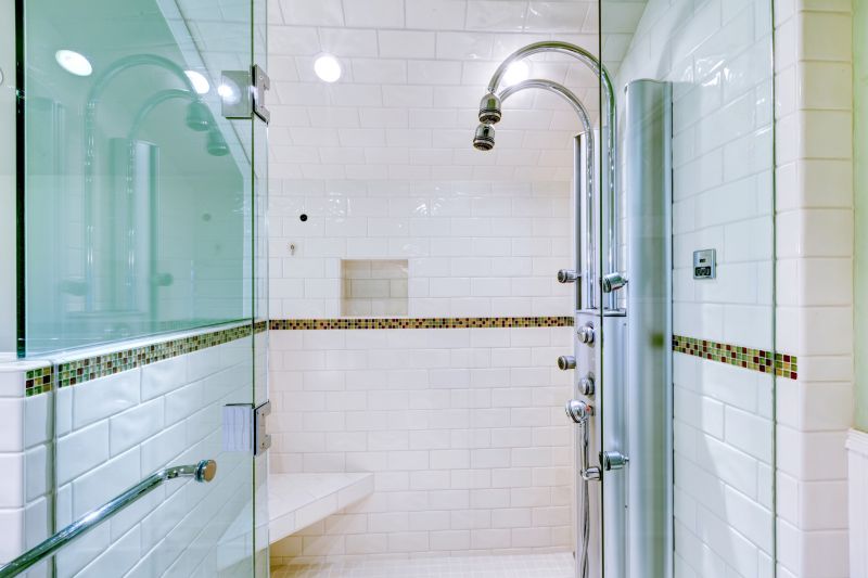 Modern Shower with Recessed Lighting